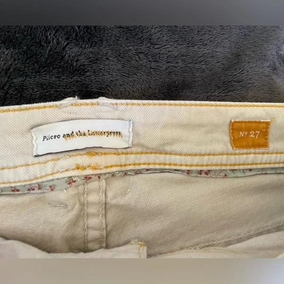 Pilcro And The Letterpress Vintage Slim Cream Ivory Y2K Jeans Flare Leg Casual - Picture 5 of 13